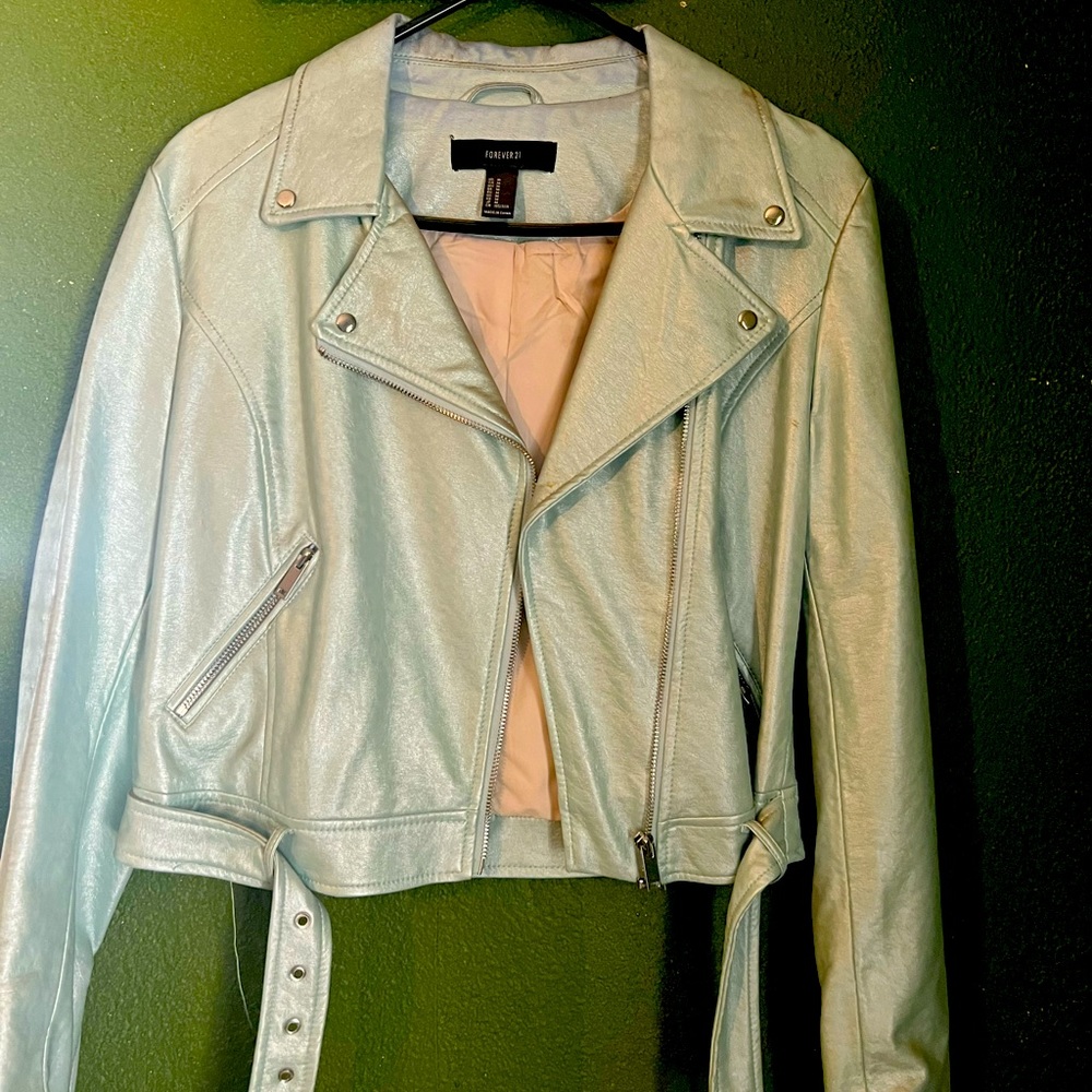 Mint Faux Leather Jacket